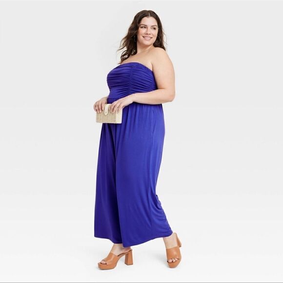 Ava & Viv Strapless Jumpsuit Royal Blue NWT Size 3X - Picture 4 of 11